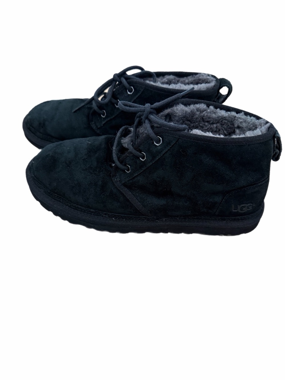 UGG Men’s Neumel Suede Black Lace-Up Shearling Lined Boots Size 9